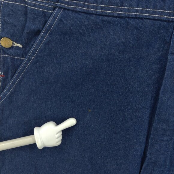 Dickies Overalls Mens 38x32 Blue Denim Bib Workwear Hammer Carpenter Zip Fly - Picture 5 of 16